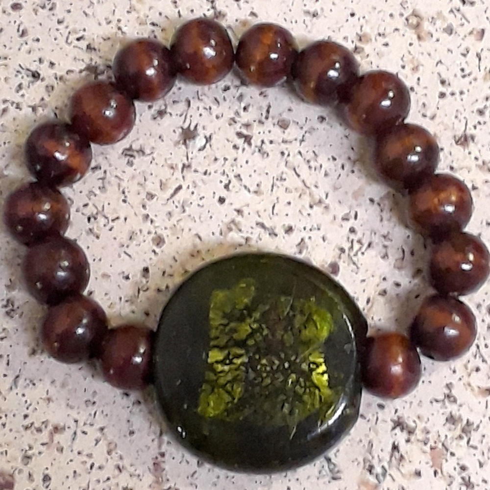 Womens Wood Bead Bracelet